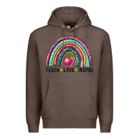 Coffee rainbow teach love inspire Premium Hoodie - NancyCooperArtShop