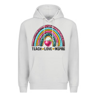 Dove Grey rainbow teach love inspire Premium Hoodie - NancyCooperArtShop