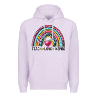 Lilac rainbow teach love inspire Premium Hoodie - NancyCooperArtShop
