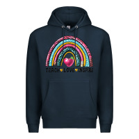 Navy rainbow teach love inspire Premium Hoodie - NancyCooperArtShop