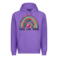 Purple rainbow teach love inspire Premium Hoodie - NancyCooperArtShop