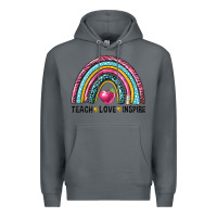 Rock rainbow teach love inspire Premium Hoodie - NancyCooperArtShop