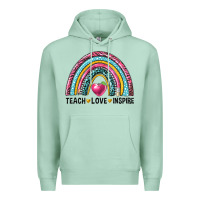 Seafoam rainbow teach love inspire Premium Hoodie - NancyCooperArtShop