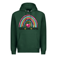 Sports Green rainbow teach love inspire Premium Hoodie - NancyCooperArtShop