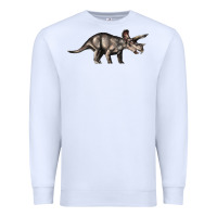 White Triceratops Horridus Premium Sweatshirt - LillyAllenDesigns