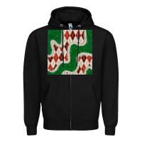 Black christmas diamond plaid and green glitter seamless pattern Zipper Hoodie - BundleAndBundleShop