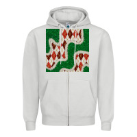 Dove Grey christmas diamond plaid and green glitter seamless pattern Zipper Hoodie - BundleAndBundleShop