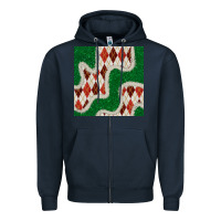 Christmas Diamond Plaid And Green Glitter Seamless Pattern Zipper Hoodie | Teevron