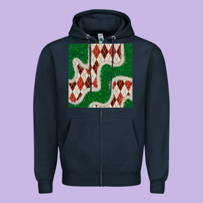 Christmas Diamond Plaid And Green Glitter Seamless Pattern Zipper Hoodie Designed By Bundleandbundleshop