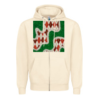 Sandshell christmas diamond plaid and green glitter seamless pattern Zipper Hoodie - BundleAndBundleShop