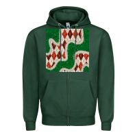 Sports Green christmas diamond plaid and green glitter seamless pattern Zipper Hoodie - BundleAndBundleShop