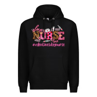 Black nurse with valentines day element Premium Hoodie - AdoDesignShop