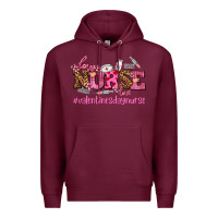 Burgundy nurse with valentines day element Premium Hoodie - AdoDesignShop
