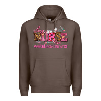 Coffee nurse with valentines day element Premium Hoodie - AdoDesignShop