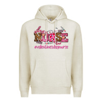 Oatmeal Heather nurse with valentines day element Premium Hoodie - AdoDesignShop