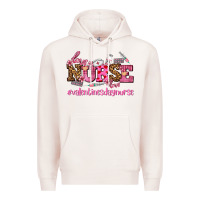 Pale Pink nurse with valentines day element Premium Hoodie - AdoDesignShop