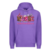 Purple nurse with valentines day element Premium Hoodie - AdoDesignShop