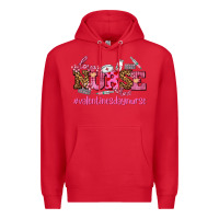 Red nurse with valentines day element Premium Hoodie - AdoDesignShop