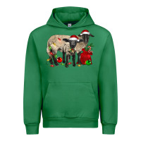 Emerald Christmas Suffolk Sheep And Baby Suffolk Sheep Urban Hoodie - LillyAllenDesigns