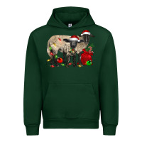 Forest Green Christmas Suffolk Sheep And Baby Suffolk Sheep Urban Hoodie - LillyAllenDesigns