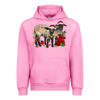Fuchsia Pink Christmas Suffolk Sheep And Baby Suffolk Sheep Urban Hoodie - LillyAllenDesigns