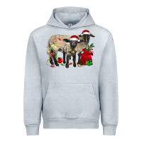 Heather Grey Christmas Suffolk Sheep And Baby Suffolk Sheep Urban Hoodie - LillyAllenDesigns