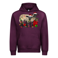 Mauve Wine Christmas Suffolk Sheep And Baby Suffolk Sheep Urban Hoodie - LillyAllenDesigns