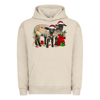 Pigment French Oak Christmas Suffolk Sheep And Baby Suffolk Sheep Urban Hoodie - LillyAllenDesigns
