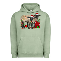 Pigment Oil Green Christmas Suffolk Sheep And Baby Suffolk Sheep Urban Hoodie - LillyAllenDesigns