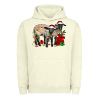 Pigment Pistachio Christmas Suffolk Sheep And Baby Suffolk Sheep Urban Hoodie - LillyAllenDesigns
