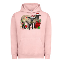 Pigment Salmon Christmas Suffolk Sheep And Baby Suffolk Sheep Urban Hoodie - LillyAllenDesigns