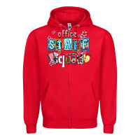 Red staff squad Zipper Hoodie - AdoDesignShop