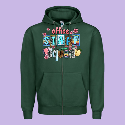 Staff Squad Zipper Hoodie Designed By Adodesignshop