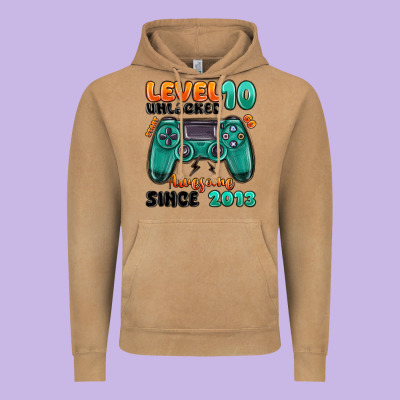 Vintage Hoodie level 10 unlocked awesome since 2013