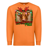 Carrot merry christmas y'all highland cow Premium Sweatshirt - Jasminsmagicworld