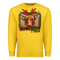 Lemon merry christmas y'all highland cow Premium Sweatshirt - Jasminsmagicworld