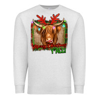 Oatmeal Heather merry christmas y'all highland cow Premium Sweatshirt - Jasminsmagicworld