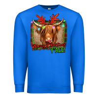 True Royal merry christmas y'all highland cow Premium Sweatshirt - Jasminsmagicworld