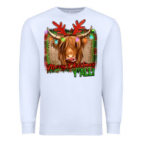 White merry christmas y'all highland cow Premium Sweatshirt - Jasminsmagicworld