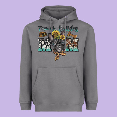 French Bulldog Mom Heavyweight Hoodie Designed By Barkaloodesign