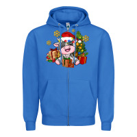 True Royal little cute christmas cow Zipper Hoodie - AdoDesignShop