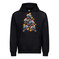 Black Christmas Tree With Manatee Urban Hoodie - LillyAllenDesigns