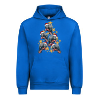 Cobalt Christmas Tree With Manatee Urban Hoodie - LillyAllenDesigns