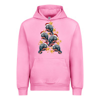 Fuchsia Pink Christmas Tree With Manatee Urban Hoodie - LillyAllenDesigns