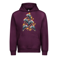 Mauve Wine Christmas Tree With Manatee Urban Hoodie - LillyAllenDesigns