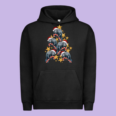 Christmas Tree With Manatee Urban Hoodie Designed By Lillyallendesigns