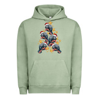 Pigment Oil Green Christmas Tree With Manatee Urban Hoodie - LillyAllenDesigns