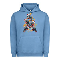 Pigment Pebble Blue Christmas Tree With Manatee Urban Hoodie - LillyAllenDesigns