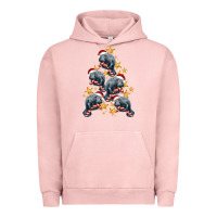 Pigment Salmon Christmas Tree With Manatee Urban Hoodie - LillyAllenDesigns