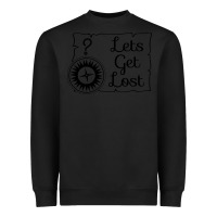 Black lets get lost Heavyweight Sweatshirt - Unal Design